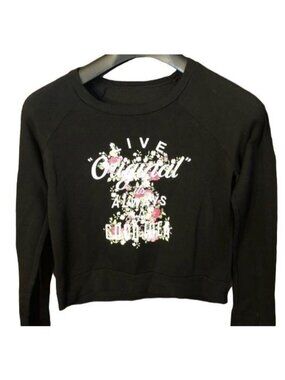 Black graphic medium kids floral sweatshirt live original its always a good READ